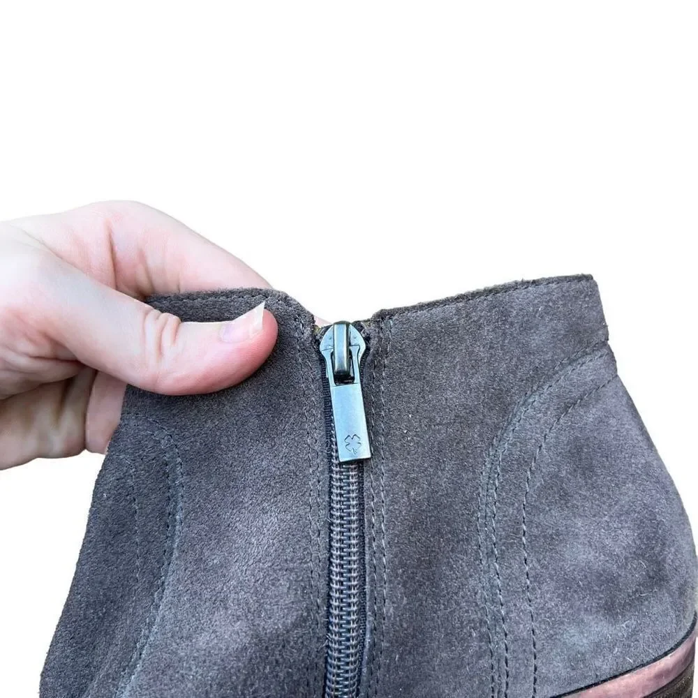 LUCKY BRAND BeTwixt Brown Suede Zip-up Bootie Size 8.5